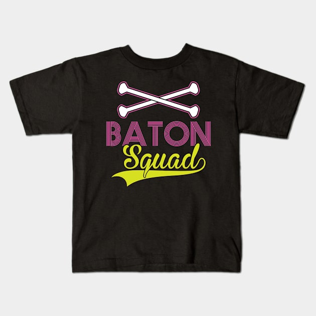 Baton Squad - Baton Twirler Kids T-Shirt by Peco-Designs